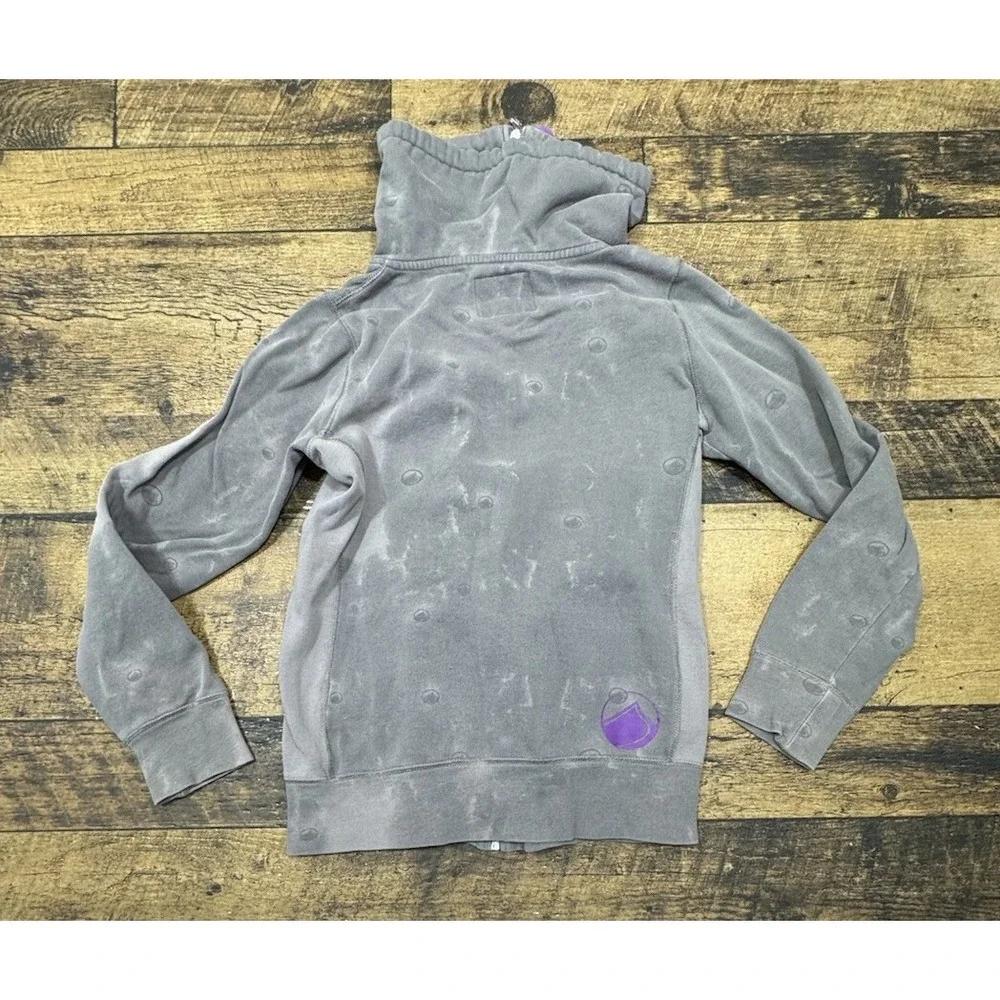 Liquid‎ Force Women's XS Sweatshirt Full Zip Y2k Skateboard Top Surf Gray Purple